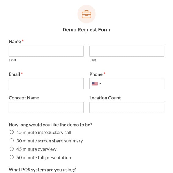 Demo Request Form Template