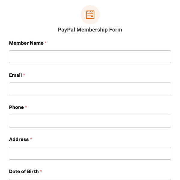 PayPal Membership Form Template