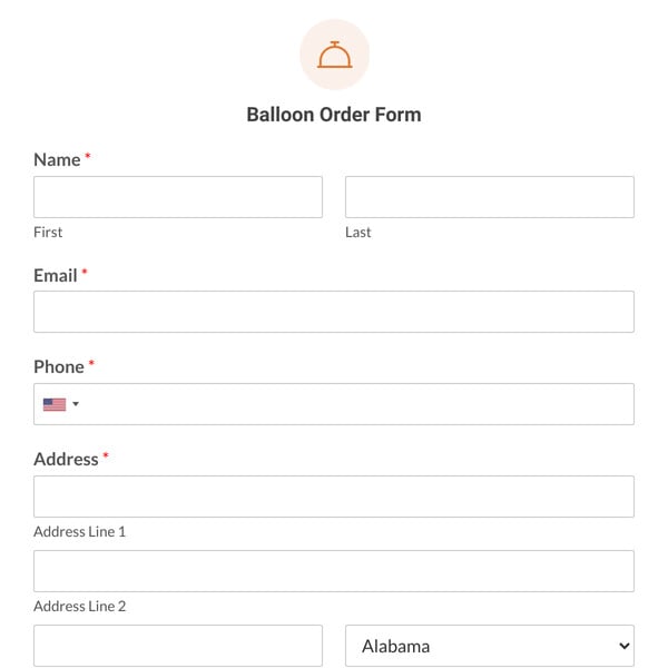 Balloon Order Form Template