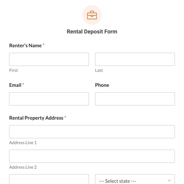 Rental Deposit Form Template
