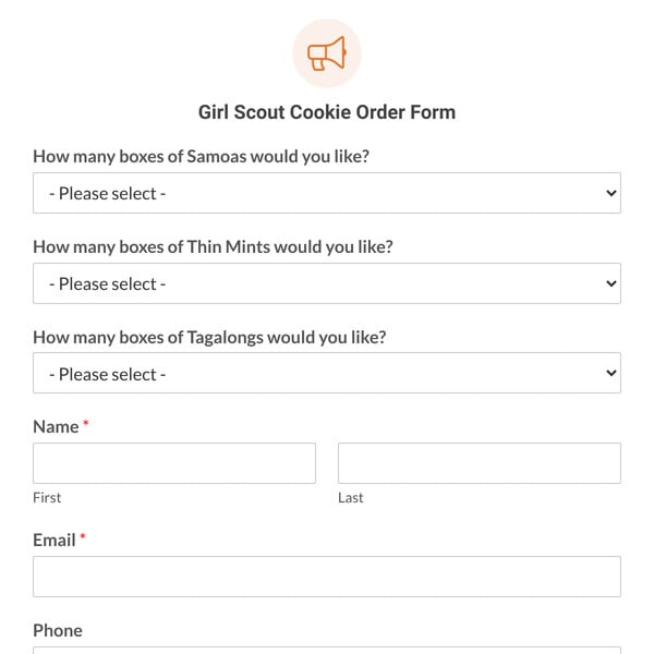 Girl Scout Cookie Order Form Template