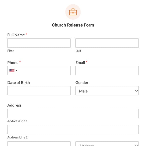 Church Release Form Template