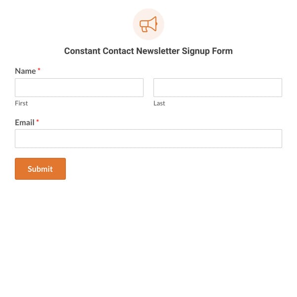 Constant Contact Newsletter Signup Form Template