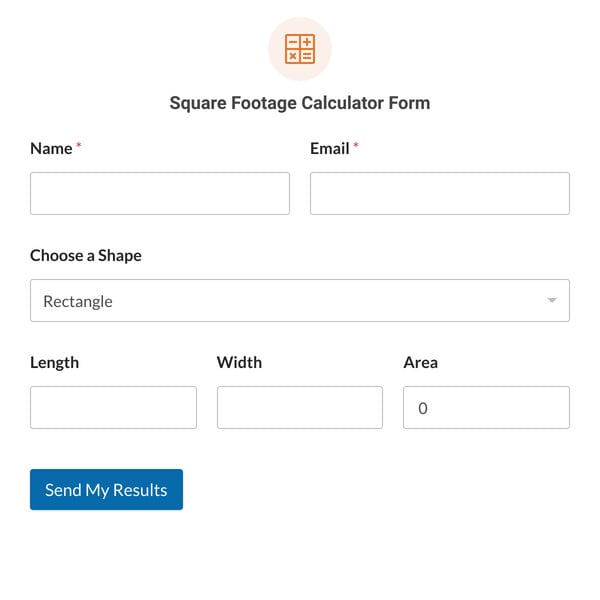 Square Footage Calculator Form Template