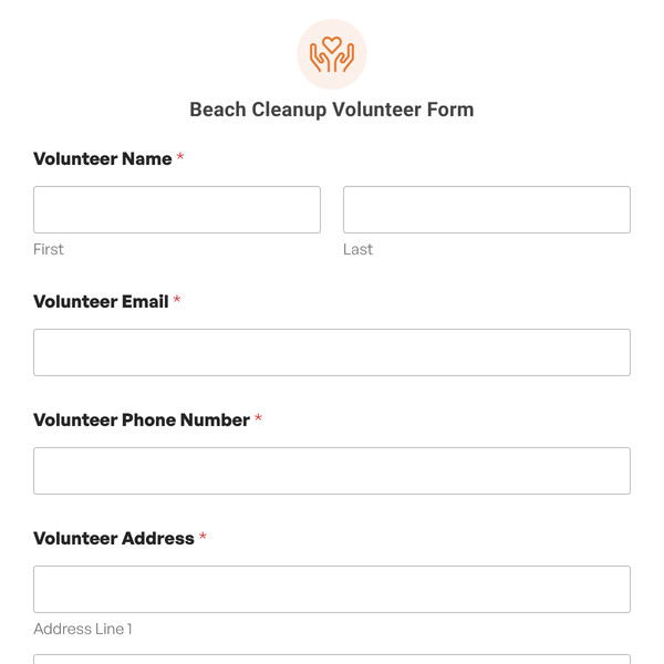 Beach Cleanup Volunteer Form Template