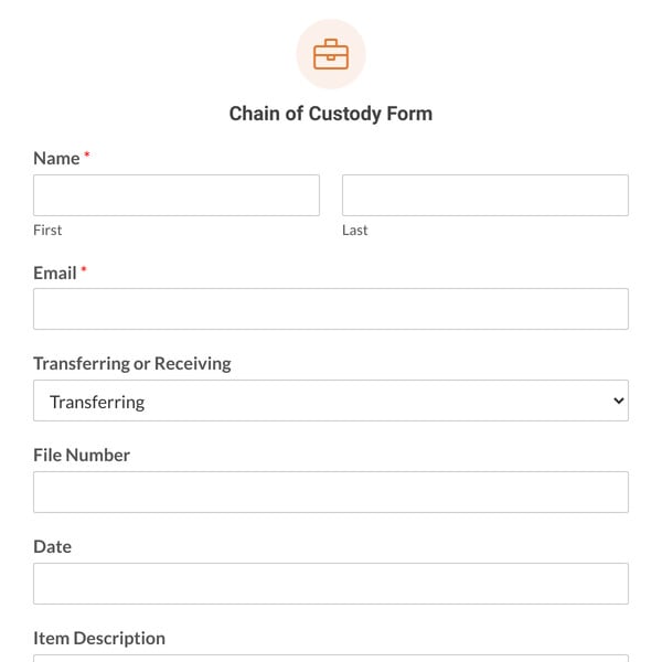 Chain of Custody Form Template