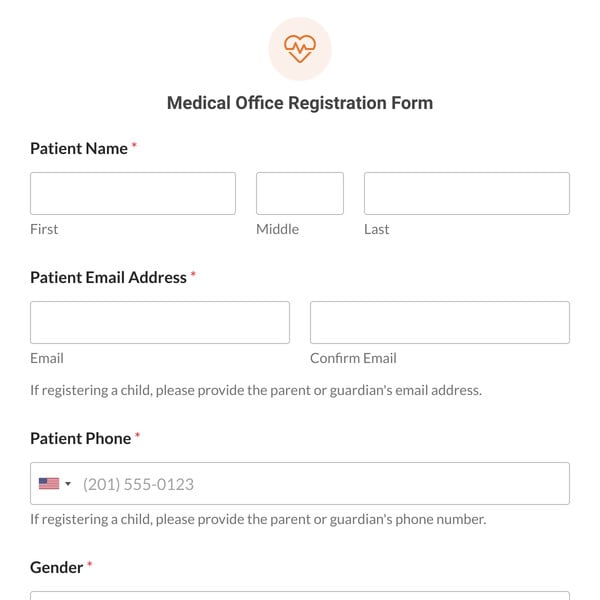 Medical Office Registration Form Template