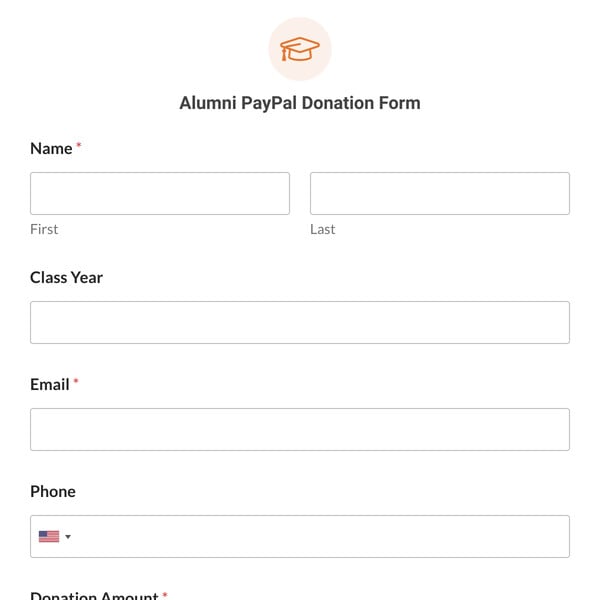 Alumni PayPal Donation Form Template