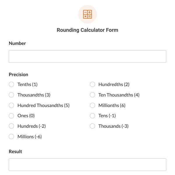Rounding Calculator Form Template