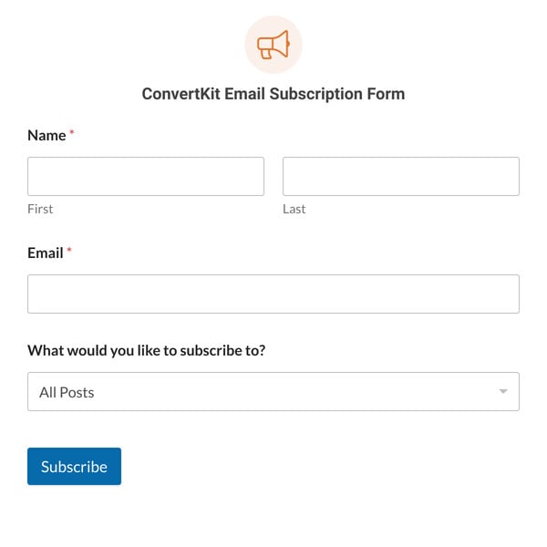 ConvertKit Email Subscription Form Template