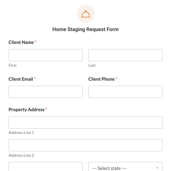 Home Staging Request Form Template