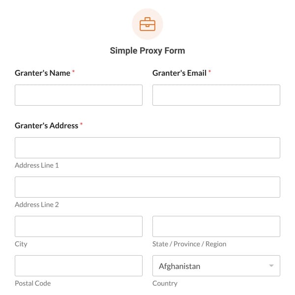 Simple Proxy Form Template