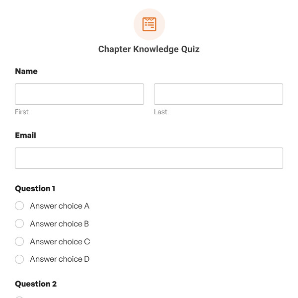 Chapter Knowledge Quiz Template