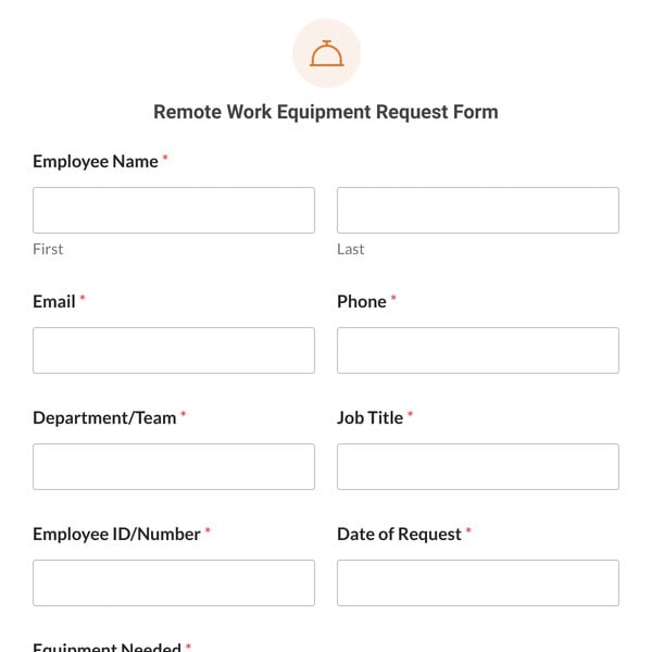 Remote Work Equipment Request Form Template