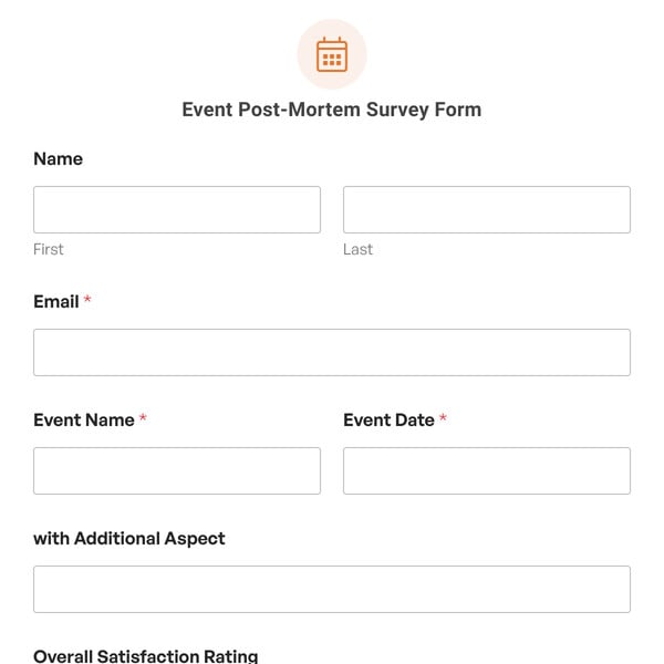 Event Post-Mortem Survey Form Template
