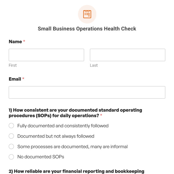 Small Business Operations Health Check Template