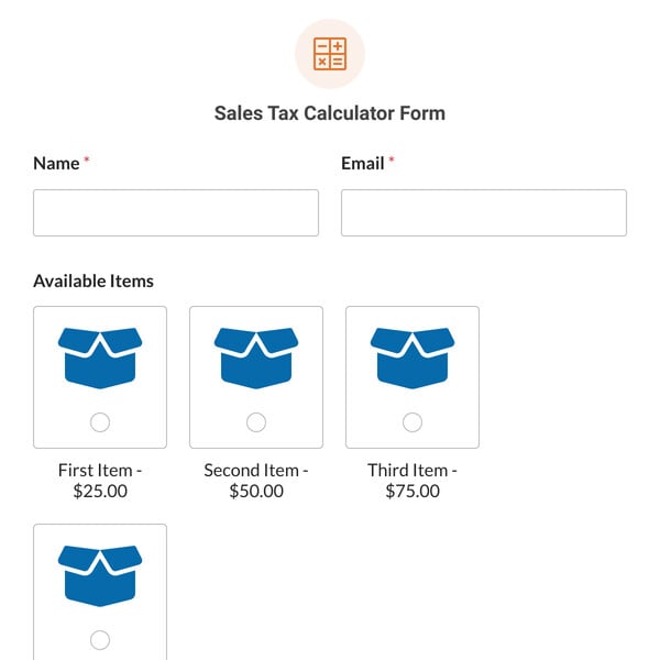 Sales Tax Calculator Form Template