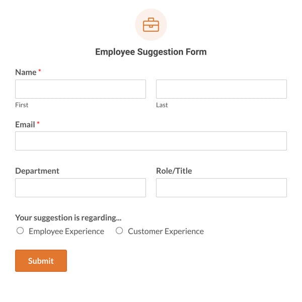 Employee Suggestion Form Template