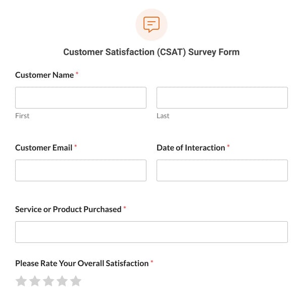 Customer Satisfaction (CSAT) Survey Form Template