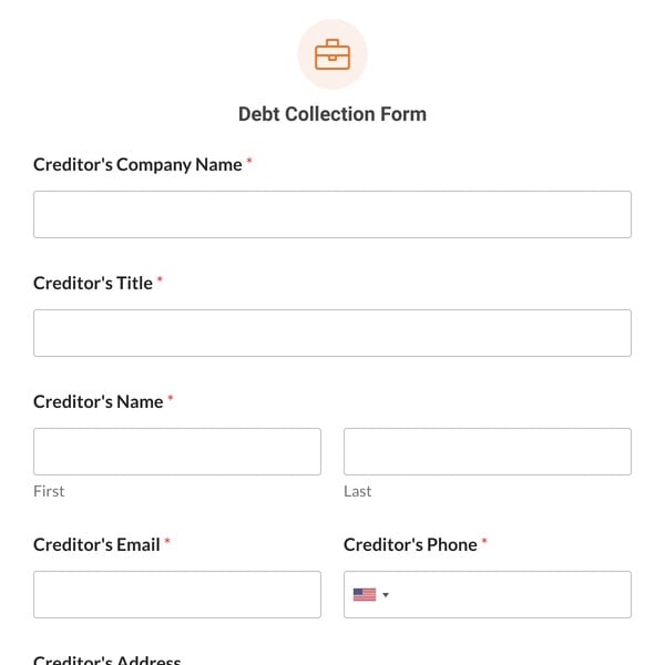 Debt Collection Form Template