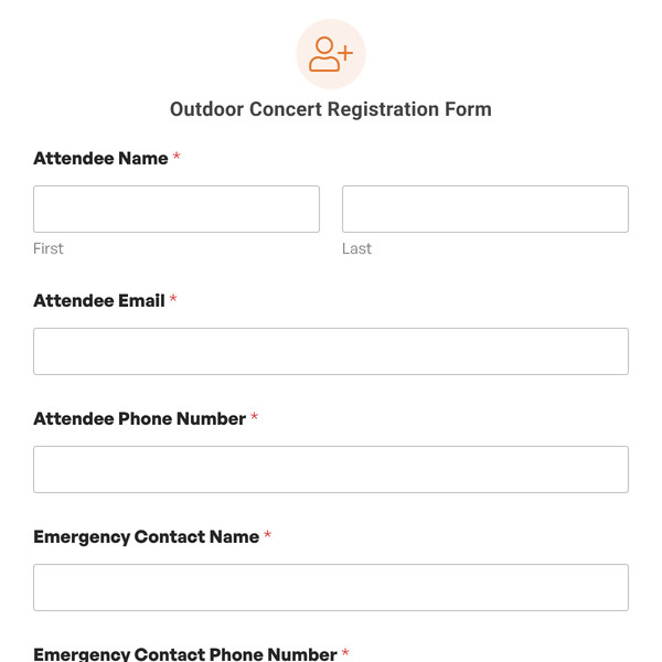 Outdoor Concert Registration Form Template