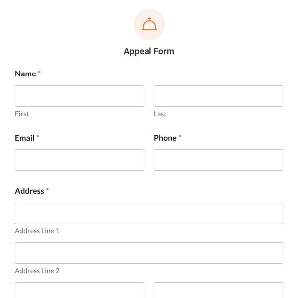 Appeal Form Template