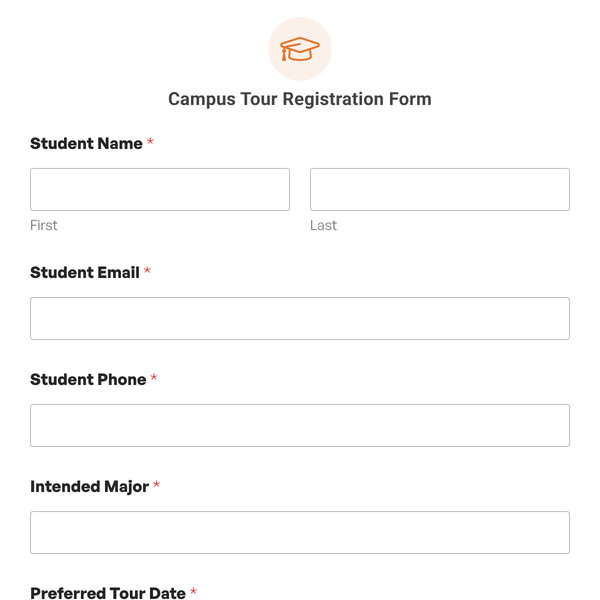 Campus Tour Registration Form Template