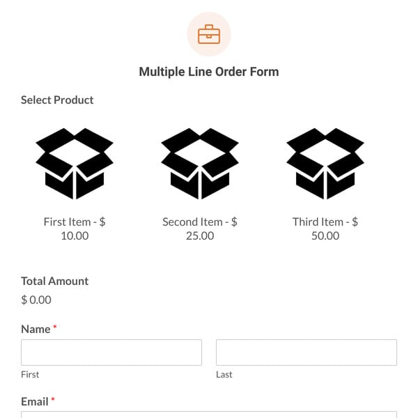 Multiple Line Order Form Template