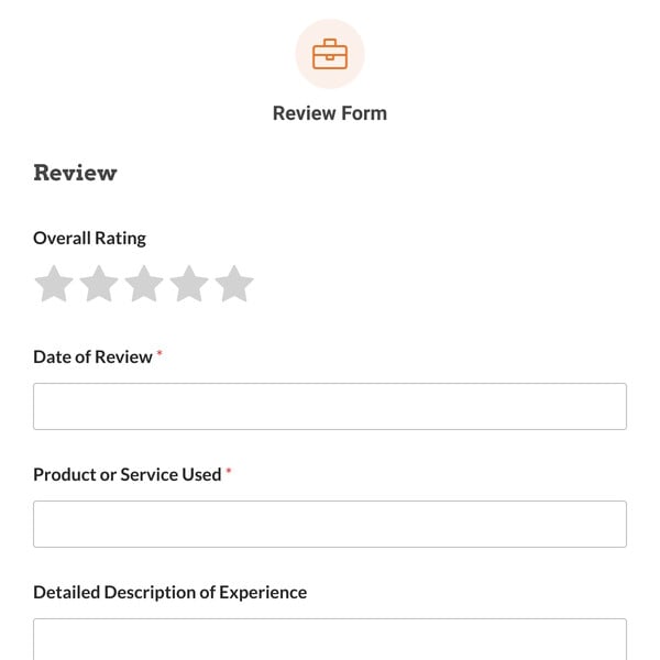 Review Form Template