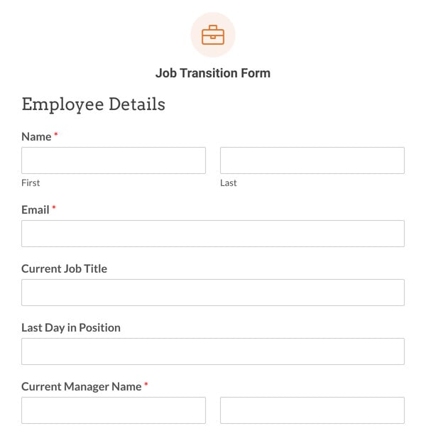 Job Transition Form Template