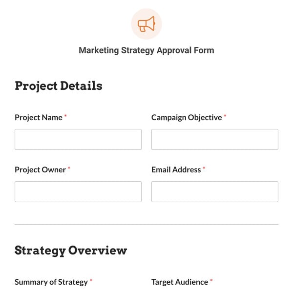 Marketing Strategy Approval Form Template