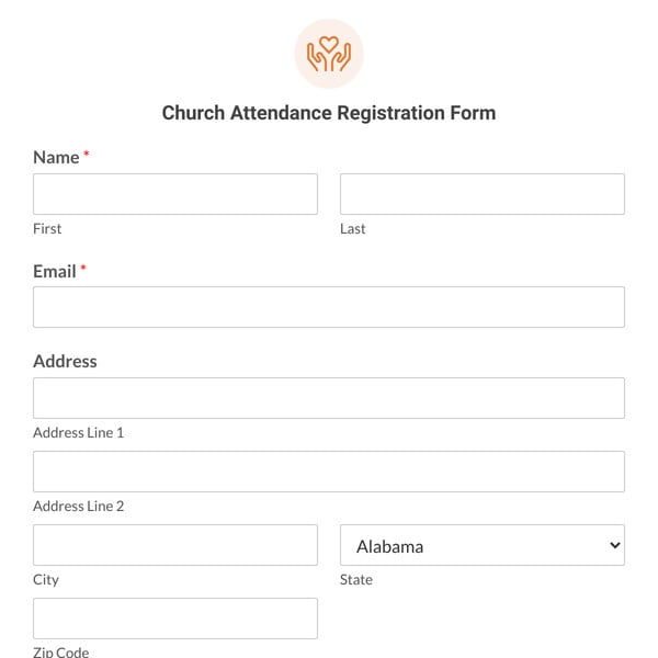 Church Attendance Registration Form Template