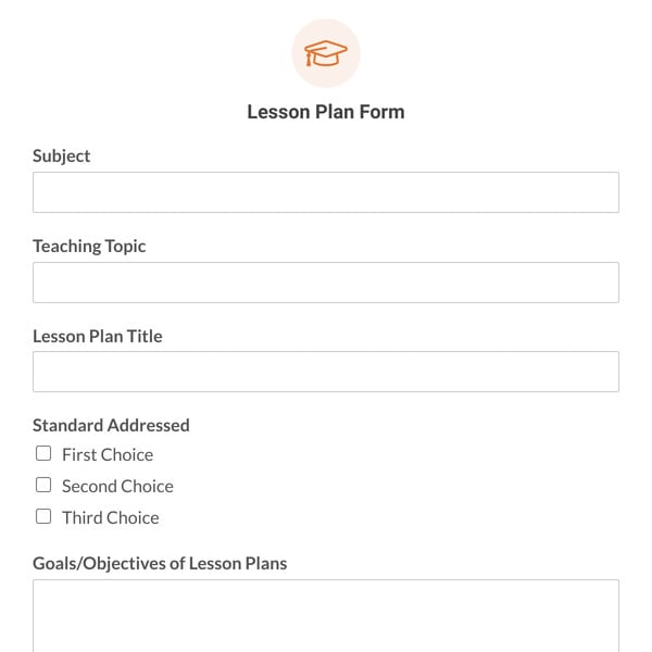 Lesson Plan Form Template