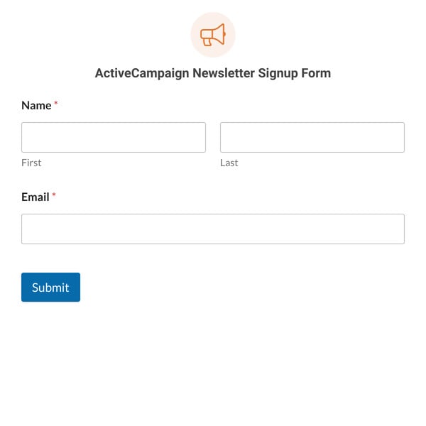 ActiveCampaign Newsletter Signup Form Template