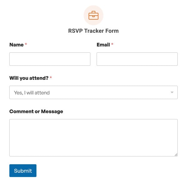 RSVP Tracker Form Template