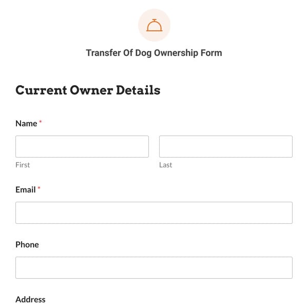 Transfer Of Dog Ownership Form Template