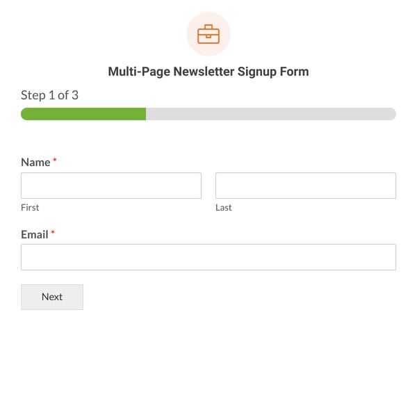 Multi-Page Newsletter Signup Form Template