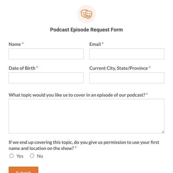 Podcast Episode Request Form Template