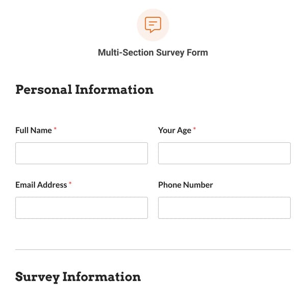 Multi-Section Survey Form Template