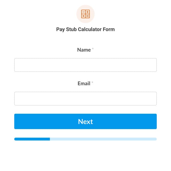 Pay Stub Calculator Form Template