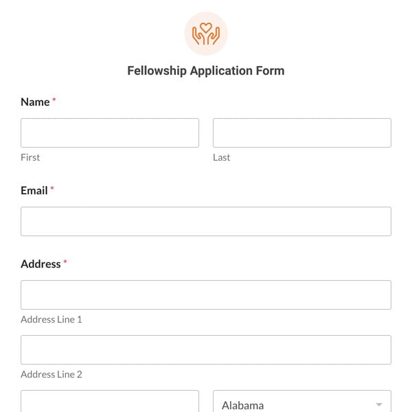 Fellowship Application Form Template