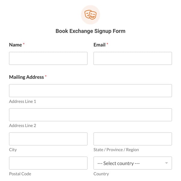 Book Exchange Signup Form Template