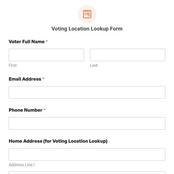 Voting Location Lookup Form Template