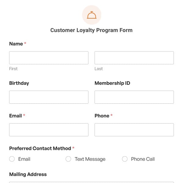 Customer Loyalty Program Form Template