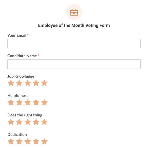 Employee of the Month Voting Form Template