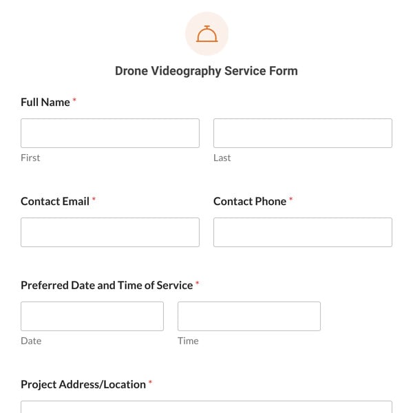 Drone Videography Service Form Template