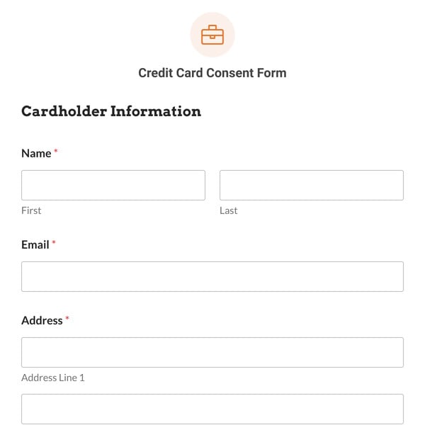 Credit Card Consent Form Template