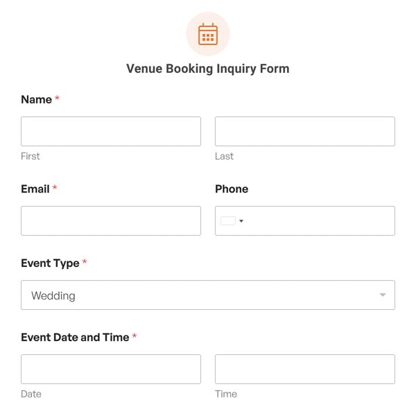 Venue Booking Inquiry Form Template