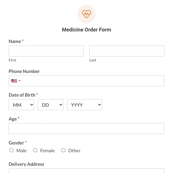 Medicine Order Form Template