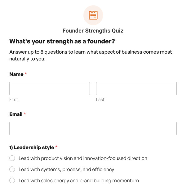 Founder Strengths Quiz Template